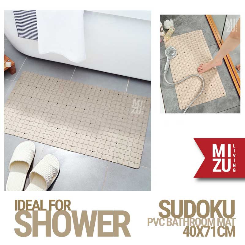 SUDOKU PVC Bathroom Mat Shower Bath Anti Slip Mat Keset Kamar Mandi PVC Penghisap Suction Cup 40x70