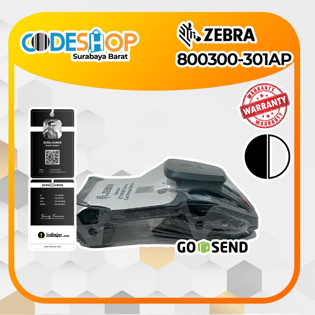 Tinta Printer Id Card Zebra 800300-301 Ribbon Resin