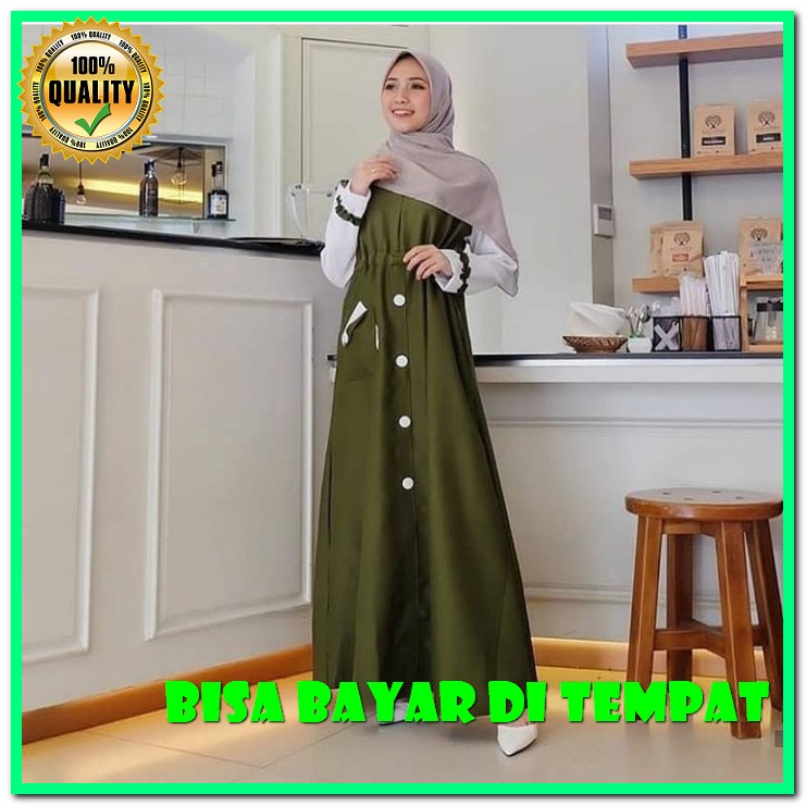 Gamis Terbaru Remaja Syari Baju Gamis Polos Syar'I Premium Kekini NT350  Syar I Muslim Remaja Sabi