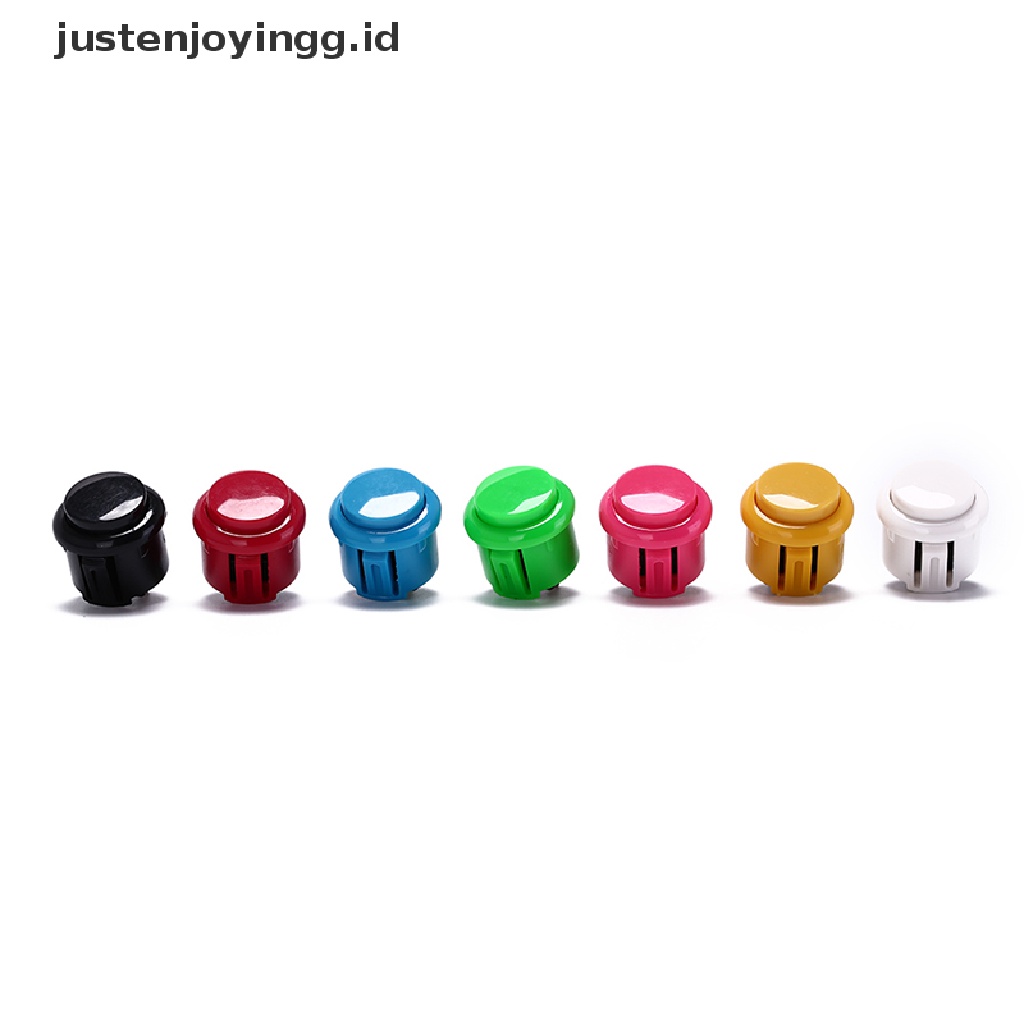 10pcs Tombol Tekan Pengganti Ukuran 24Mm 7 Warna Untuk Game arcade