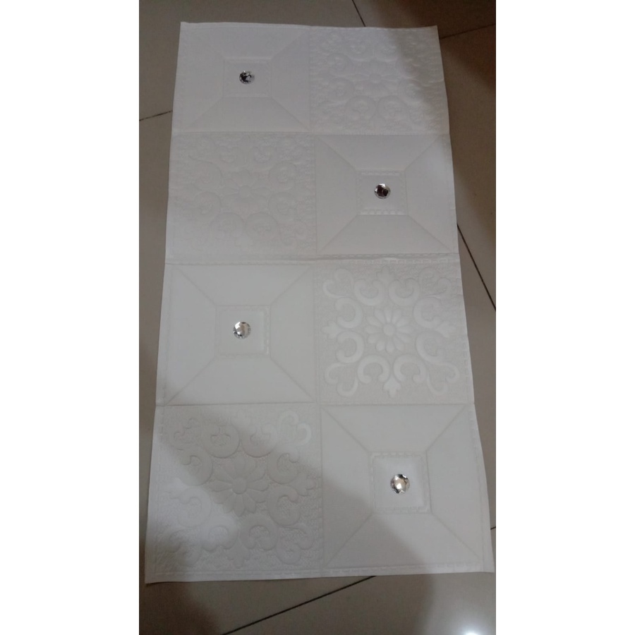 Belikuy COD Wallpaper Dinding Foam 3D Kecil Motif Batu Bata / walpaper dinding Foam U96-DIAMOND GREY