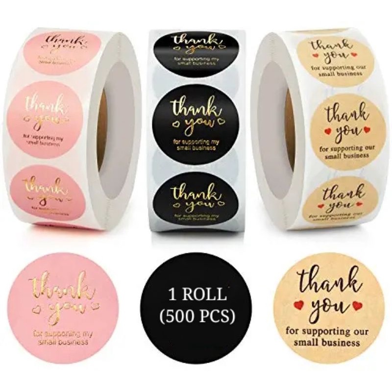 

STICKER LABEL ThankYou. 1 ROLL ( 500 PCS ). 25mm x 25mm.
