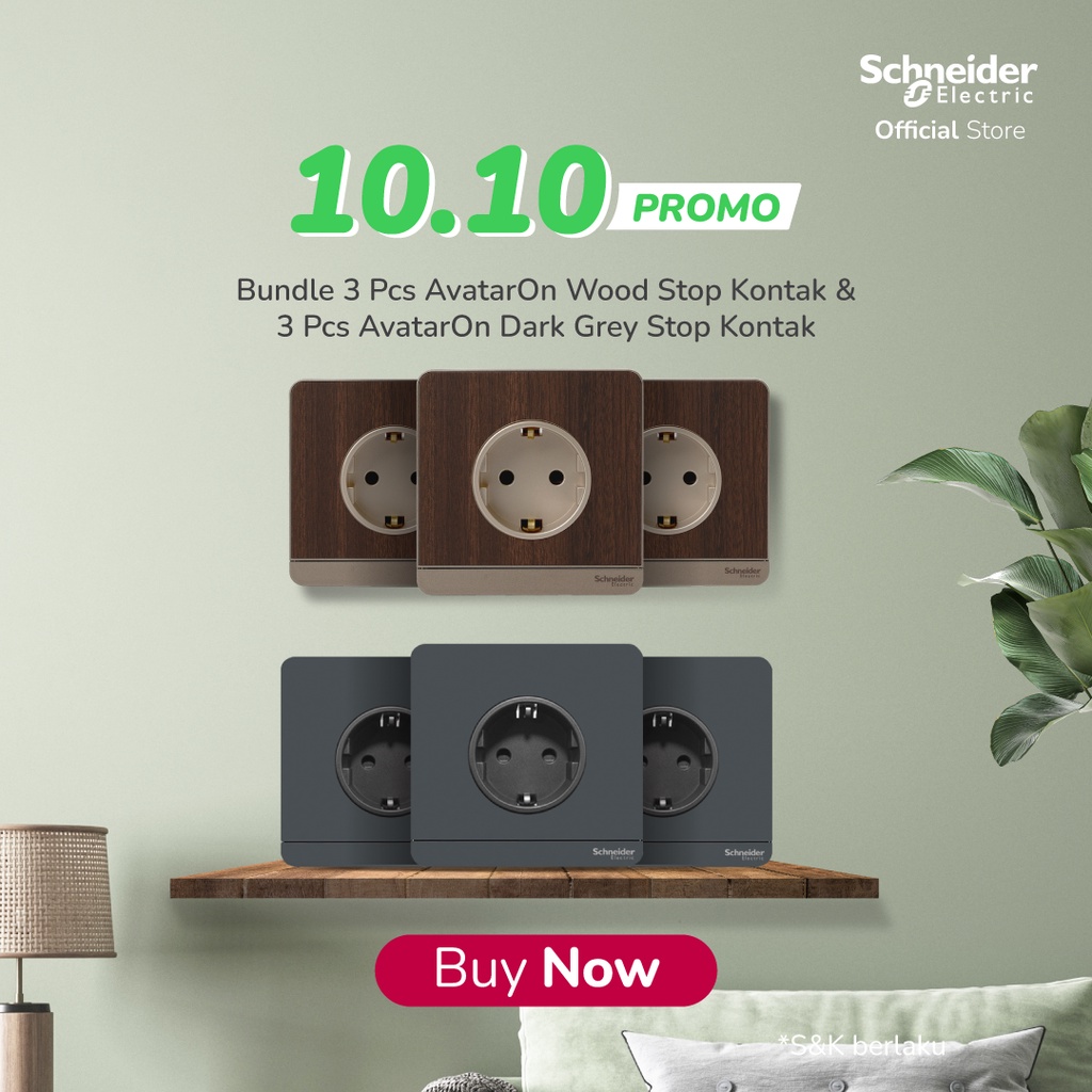 Bundle Schneider Avataron Wood Stop Kontak (3pcs) + Avataron Dark Grey Stop Kontak (3pcs)