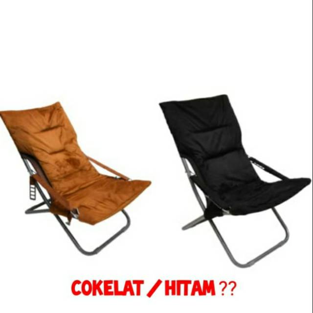 Soleil Sunny Kursi Santai Lipat Kursi Malas Cokelat / Hitam