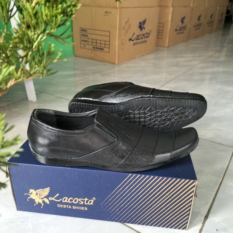 Sepatu Pantofel Kulit Sapi asli Trepes Anti selip by lacosta