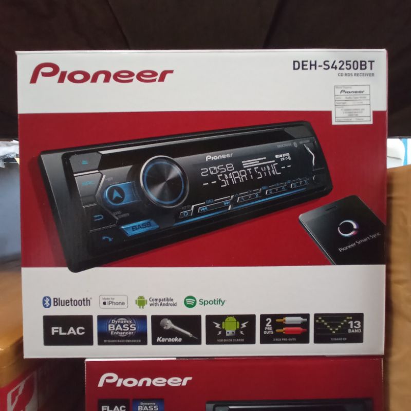 Pioneer DEH-S4250BT Bluetooth Single Din Tape Mobil Audio S4250 BT