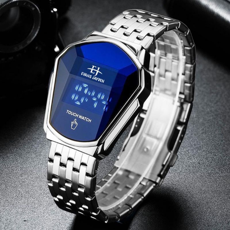 Jam Tangan Evans.J 9953 Rantai Stainliss Pria Digital Layar Sentuh Touch Screen Stainless Steel