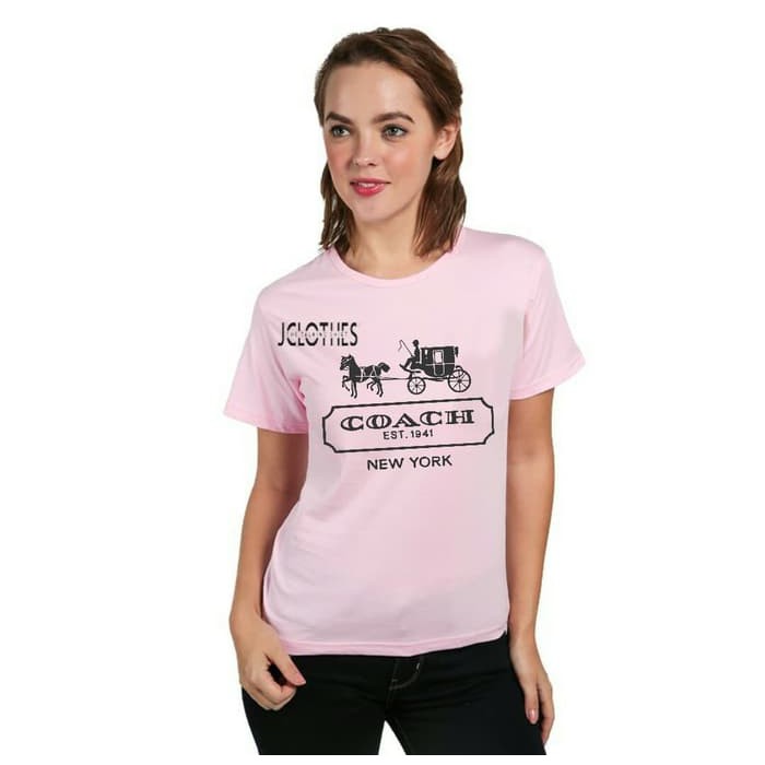 Kaos Wanita / Tumblr Tee Lengan Pendek Coach - Pink