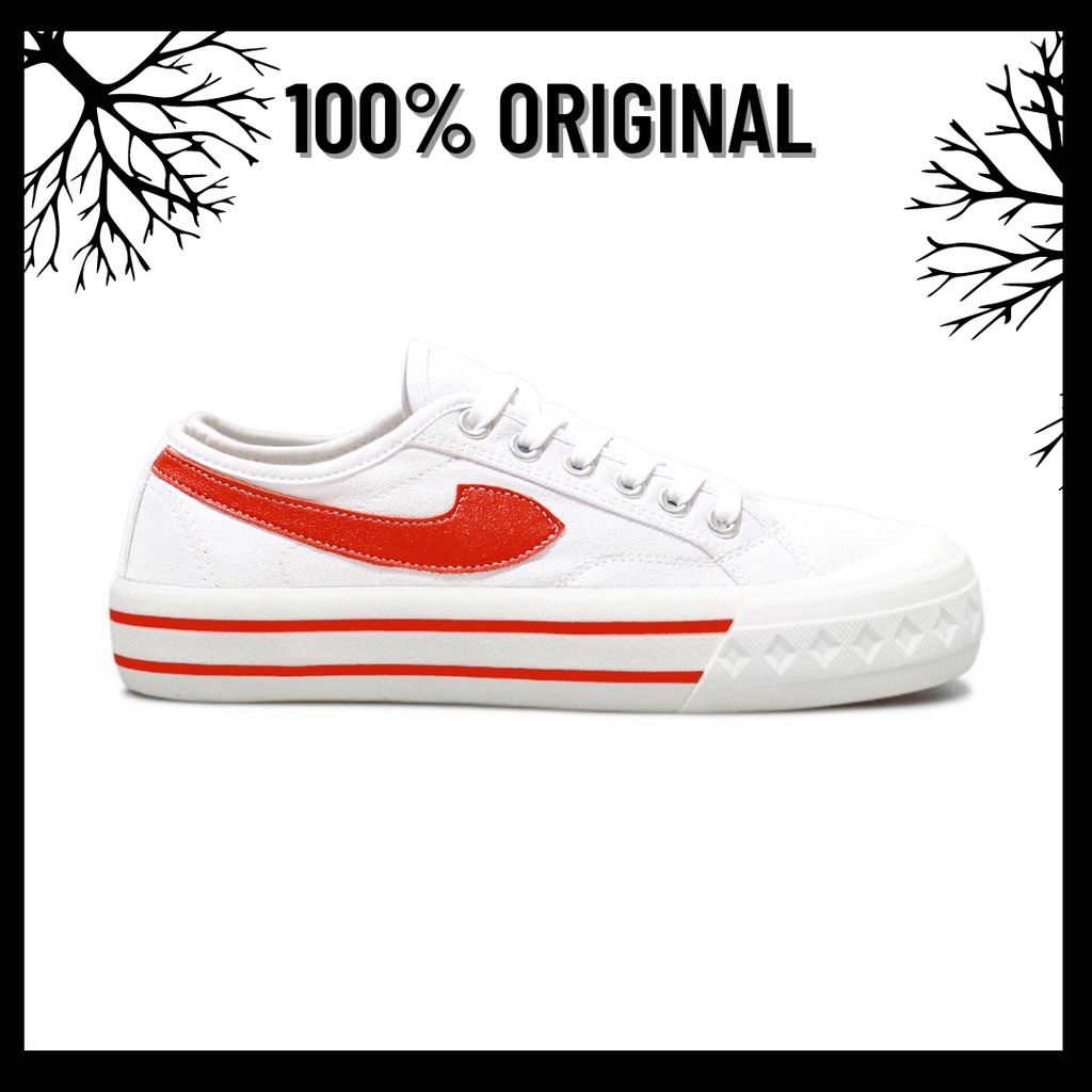 100% Original Sepatu Lokal Casual White Red Low | Not Compass Retrograde Lo