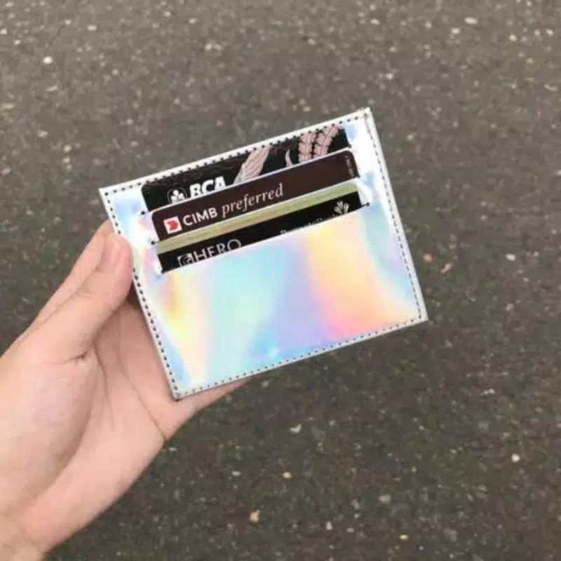 Card Holder HOLOGRAM WALLET PU Acrylic Laser Dompet Kartu ATM KTP Termurah Bisa COD Promo Shopee 11.11 Cardholder