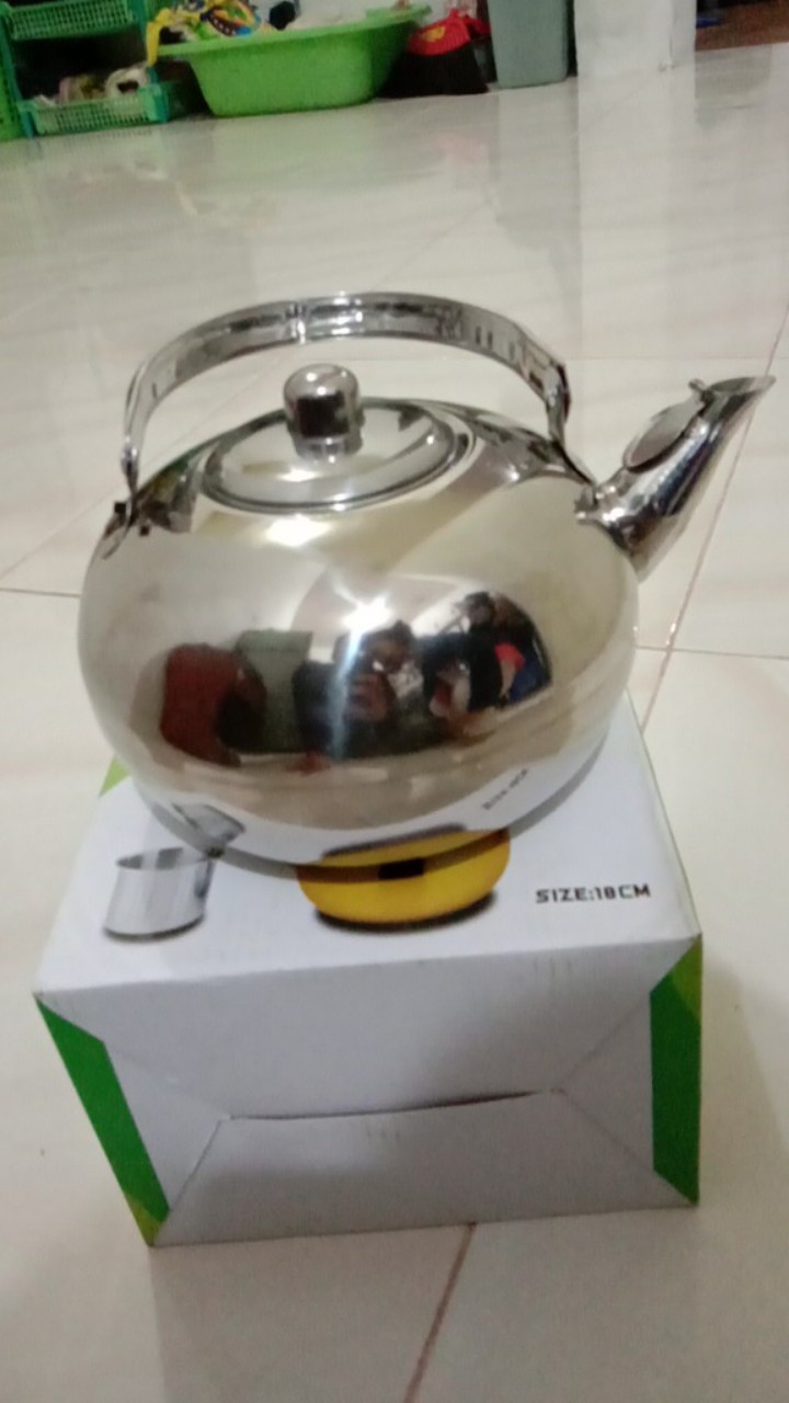 Ketel / Teko / Ceret / Tea Mini Pot Emas 18cm Stainless Plus Saringan