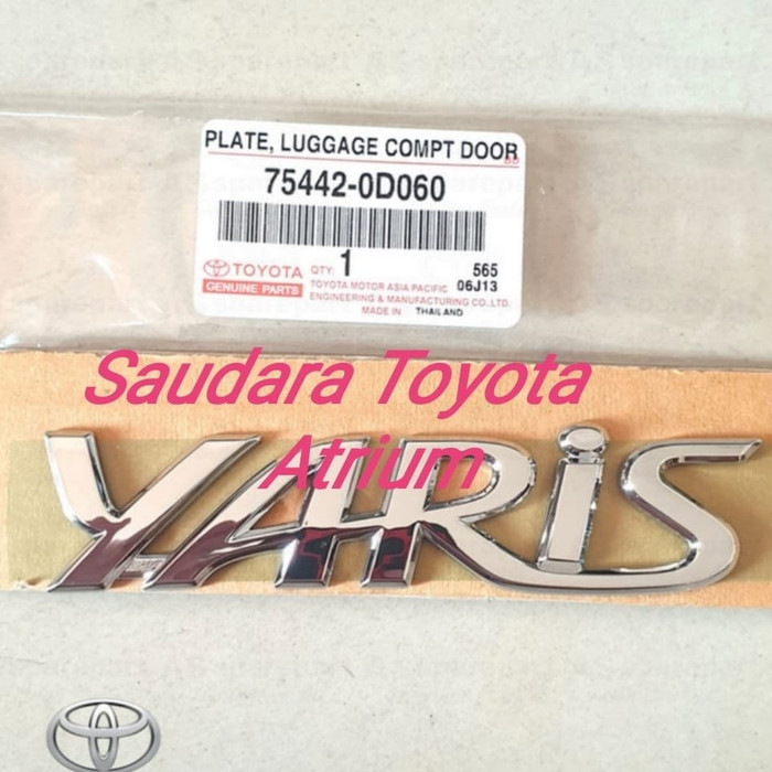 Emblem tulisan yaris buat toyota yaris original