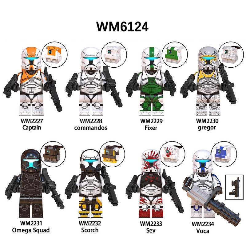 Mainan Action Figure Mini Republic Commando Gregor Omega Squad Fixer Scorch Sev Untuk Koleksi WM6124