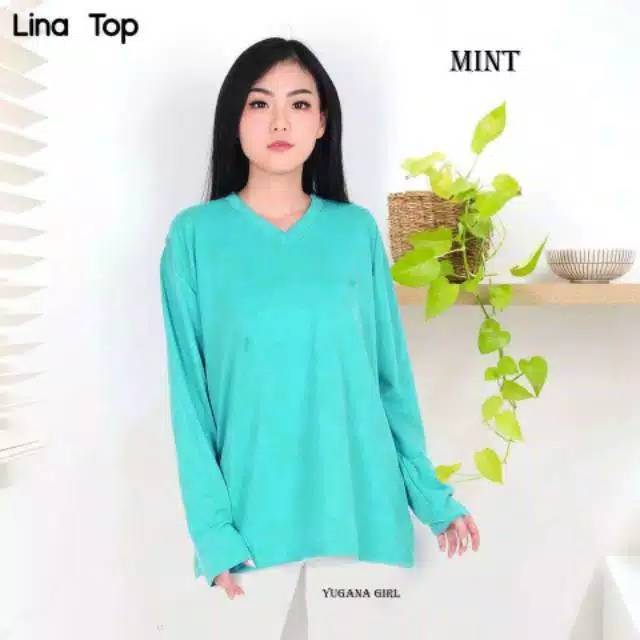  KAOS  POLOS  WANITA  V NECK XXL JUMBO LENGAN  PANJANG  BIG  