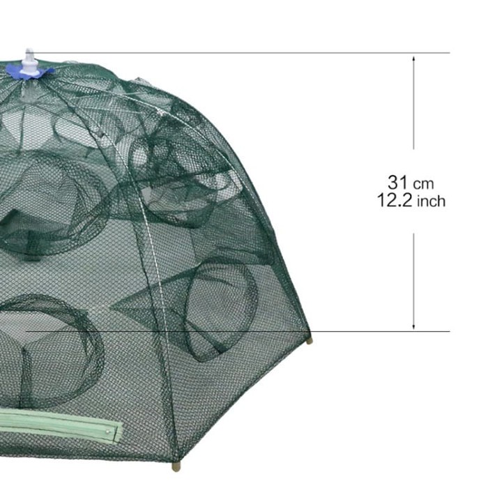 Bubu Lipat Perangkap Jaring Jala Ikan Udang Payung Automatis 12 Hole