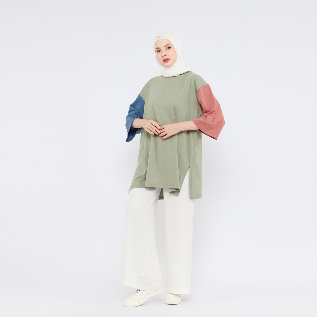 Kaos Oversize Wanita Busui Friendly lengan 7/8 LD 130 Basic Oversized CBSage