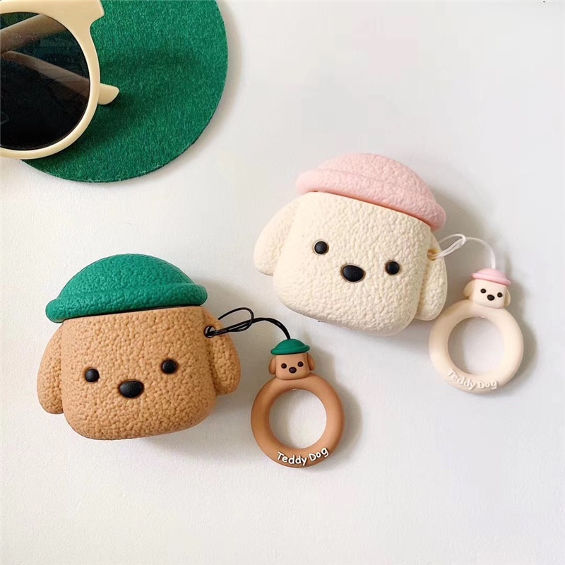 Casing Earphone Silikon Bluetooth Kartun Teddy Dog Lucu Untuk Airpods1 2 3 pro PRO2 I13 pro Inpods 12 I12 I11 I9S I23 Airpods3