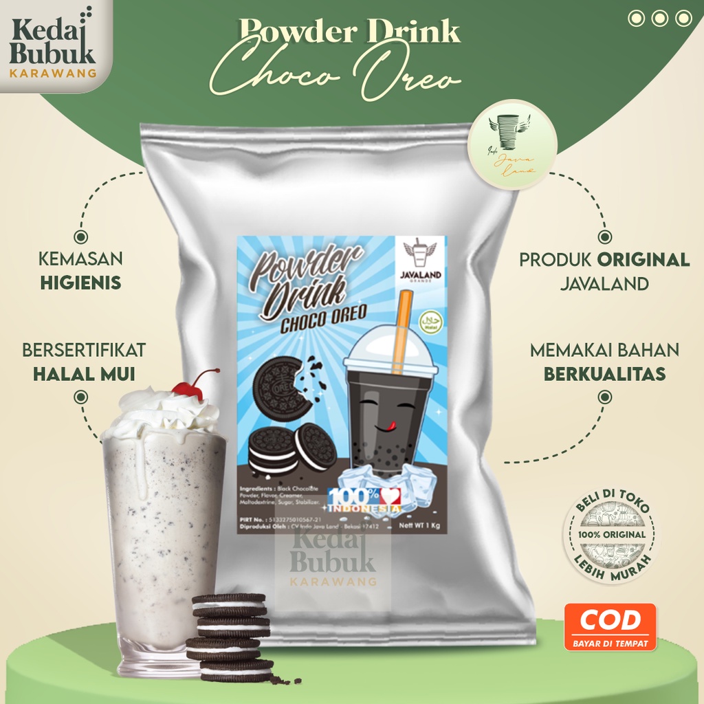 

Choco Or*o Bubuk Minuman Reguler Bubble Powder Drink Javaland 1kg Original