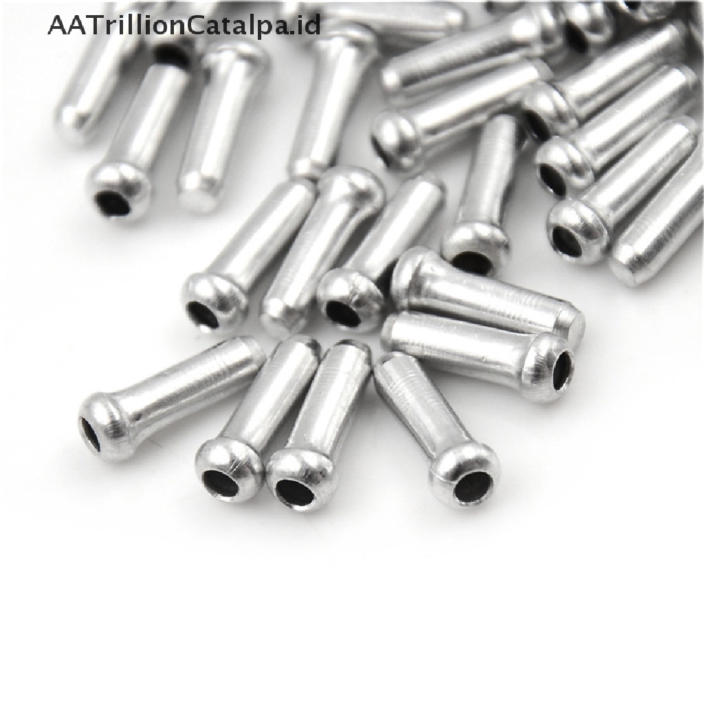 (AATrillionCatalpa) 100pcs Tutup Ujung Kabel Rem Sepeda Bahan Aluminum Warna Silver