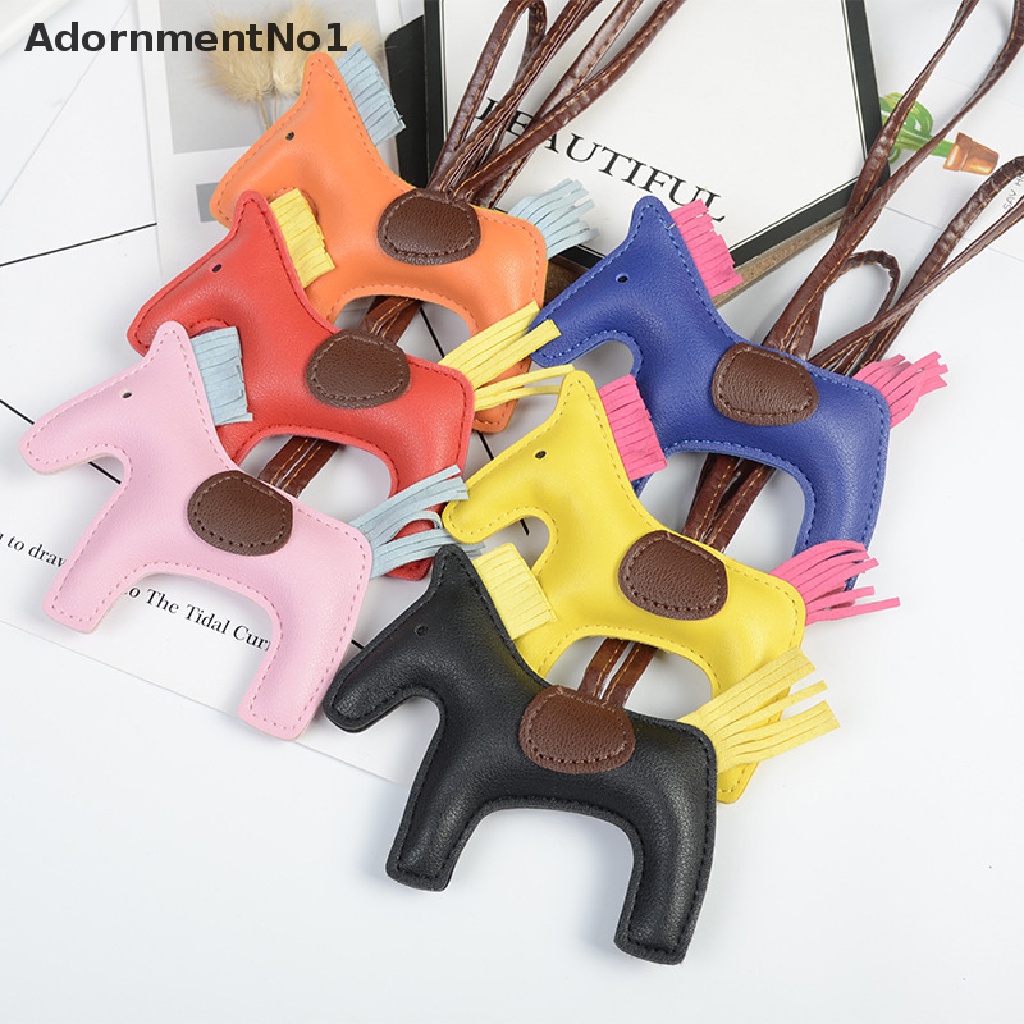 [AdornmentNo1] Fashion Jewelry Famous Luxury Handmade PU Leather Horse Keychain Animal Keychain [new]