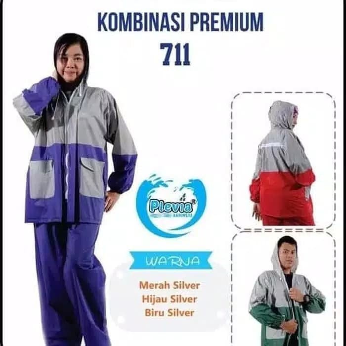 Jas Hujan Jaket Celana Kombinasi 711 Setelan Jas Hujan Murah PLEVIA