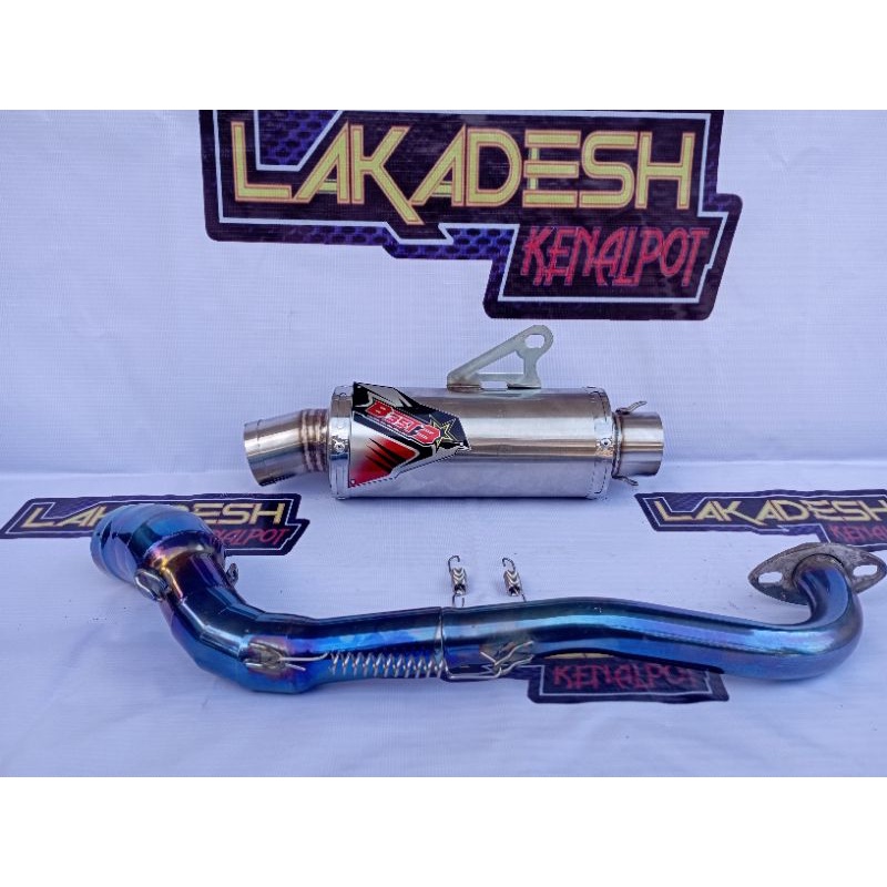 KNALPOT BEST 3 LEHER BLUEMOON (INLET 38/50) BEAT MIO VARIO AEROX SCOOPY NMAX PCX ADV LEXI GENIO DLL