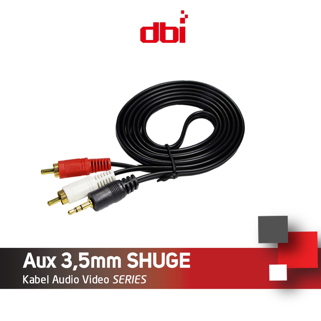 Kabel Audio Aux Jack Audio 3,5MM Male to RCA Shuge Panjang1,2M 5M