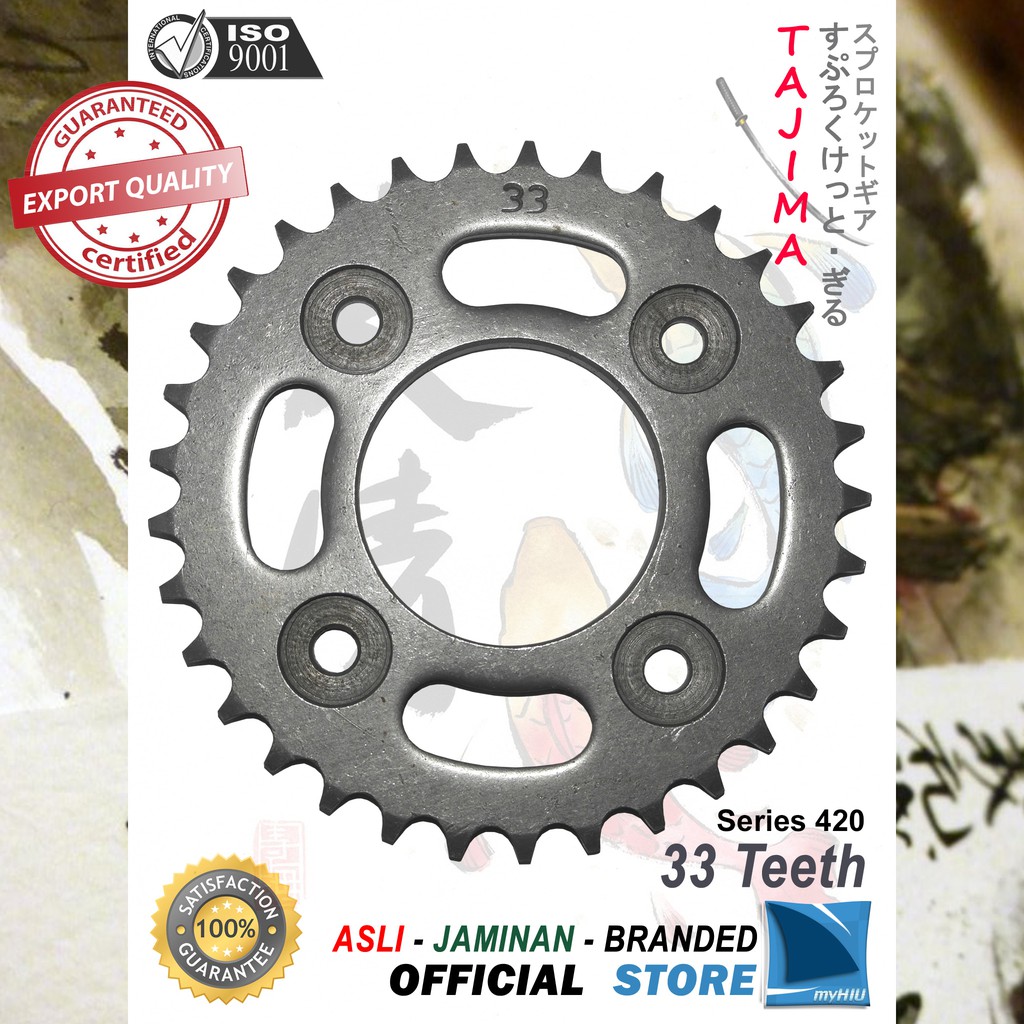 Gigi Tarik 30T ~ 45T HONDA Revo / Absolute / New / FI / Gir Belakang - Rear Sprocket Gear TAJIMA-420-33T