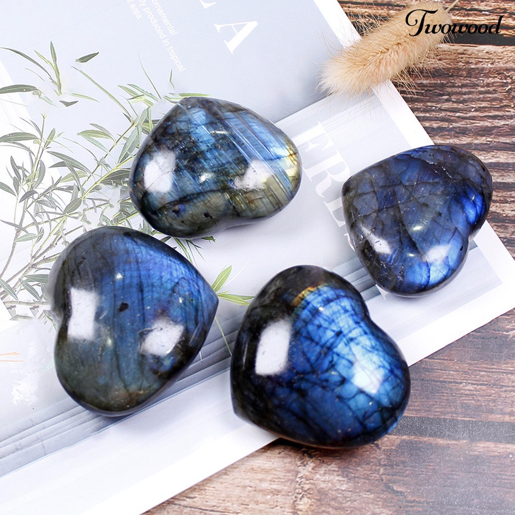 Liontin Batu Labradorite Bentuk Hati Untuk Dekorasi