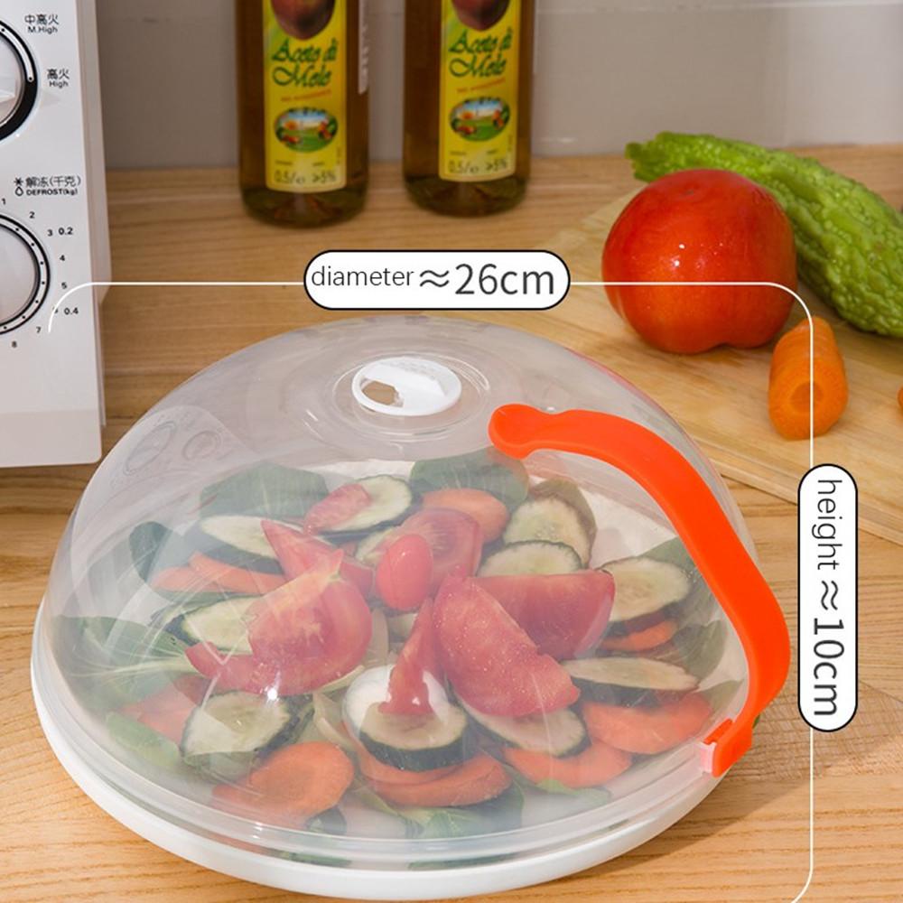 Top Microwave Food Cover Removable Handle Masak Tutup Dapur Anti Puter Plastik