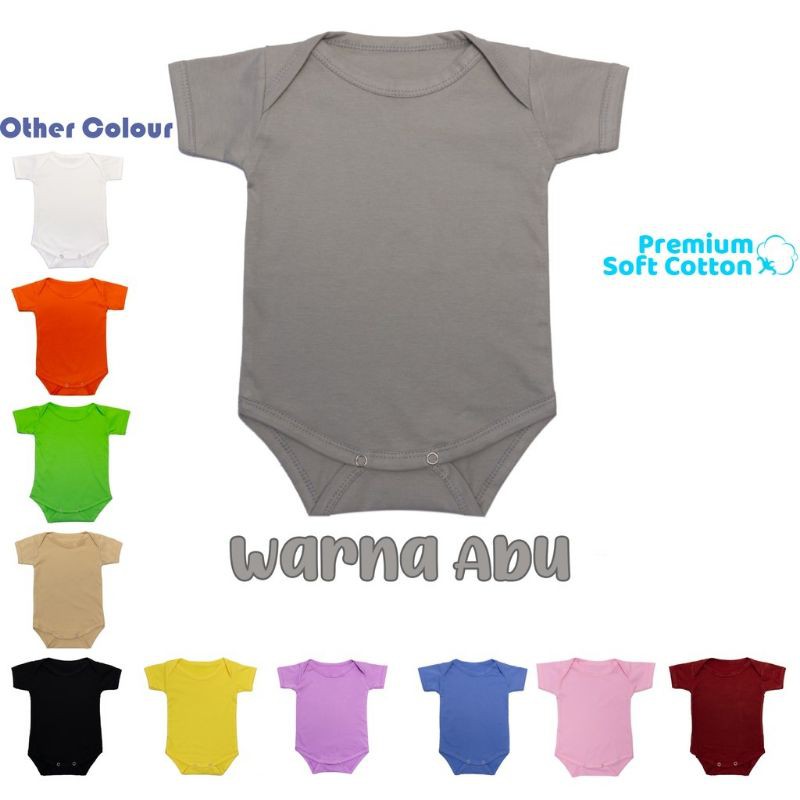 1 PC Jumpsuit Warna Polos Katun, Jumper Bayi Polos 100% Cotton, Bahan Katun Motif Warna Polos Grosir Romper