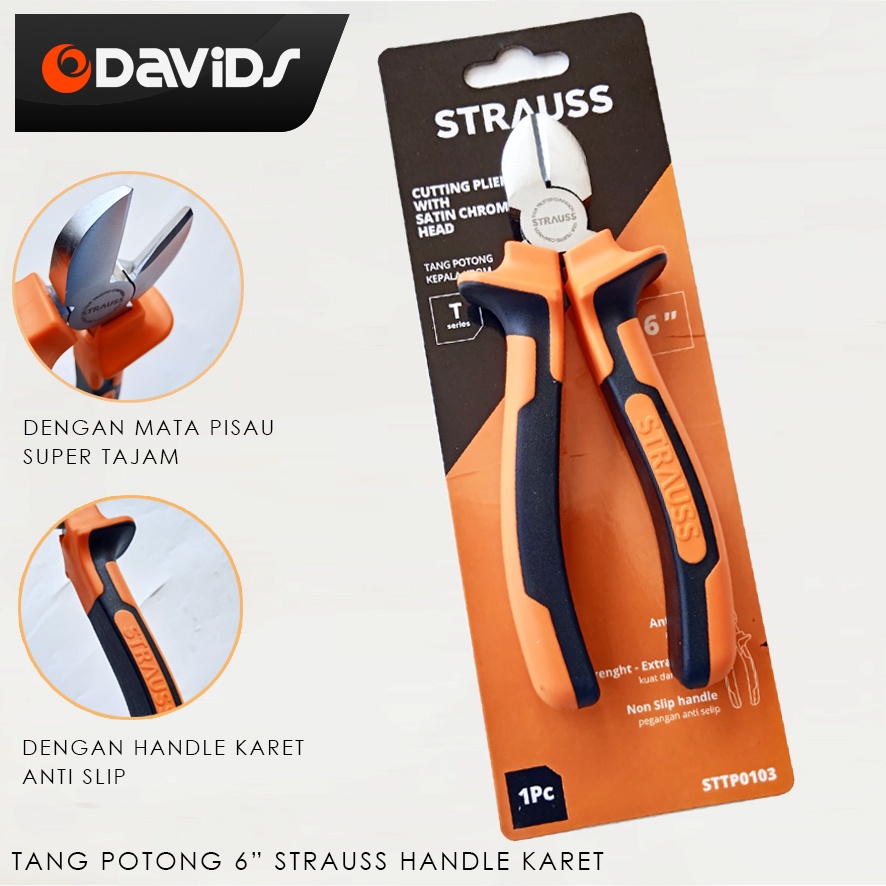 Tang Kupas Kabel Potong Pengupas Strauss 6 Inch