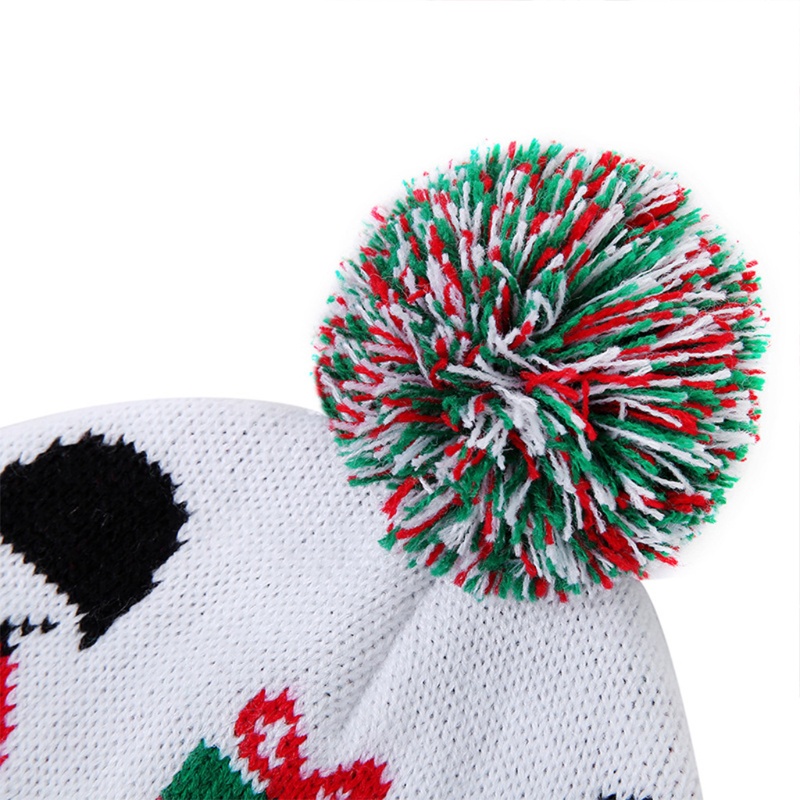 Topi Rajut Lembut Desain Kartun Mobil Santa Dengan pompom Untuk Dekorasi Natal