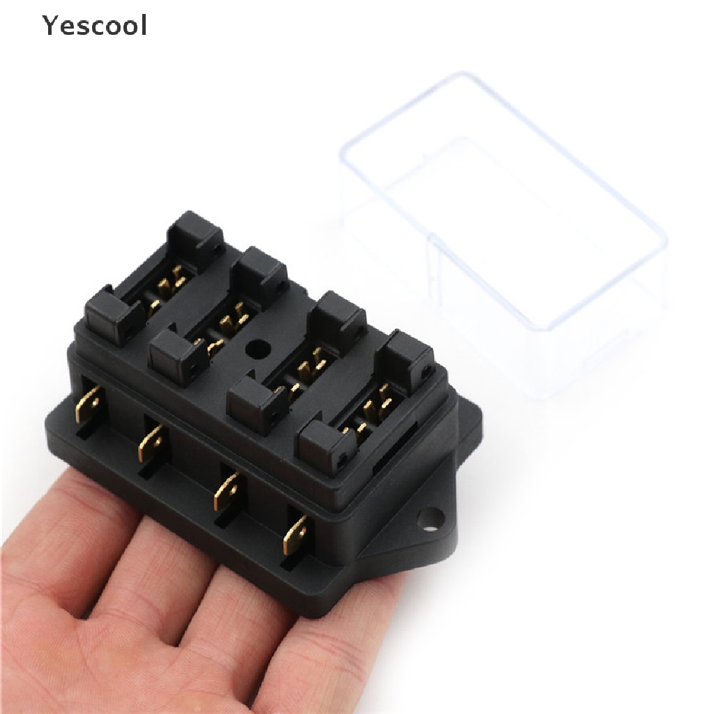 Yescool 4 Way Car Vehicle Circuit Standard ATC Automotive Blade Fuse Box Block Holder .