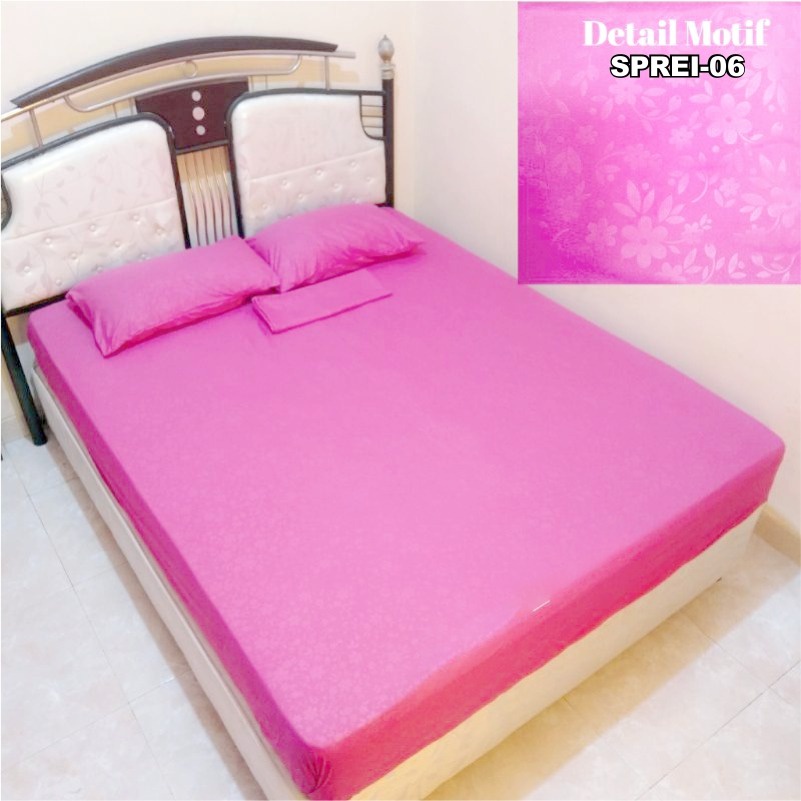 Sprei Polos Single Double Sprei Homemade Polos Anti Luntur Sprei Embos Bahan Halus Adem Nyaman Ukuran 160 180 200