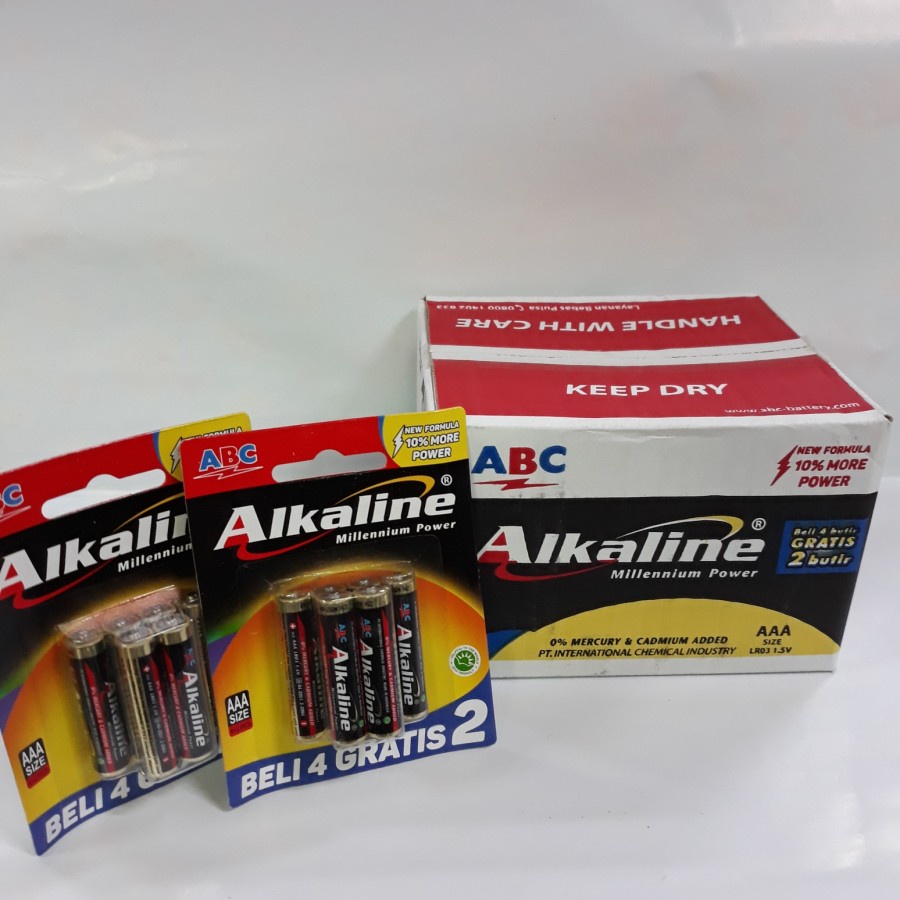 Batere ABC Alkaline AAA Baterai ABC Alkaline AAA isi 6 pcs