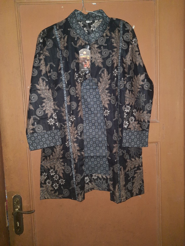 [ada Jumbo] Blus Davina Lawasan Daun #3 Batik Atasan Batik Modern Kerja Seragam Kantor Muslim