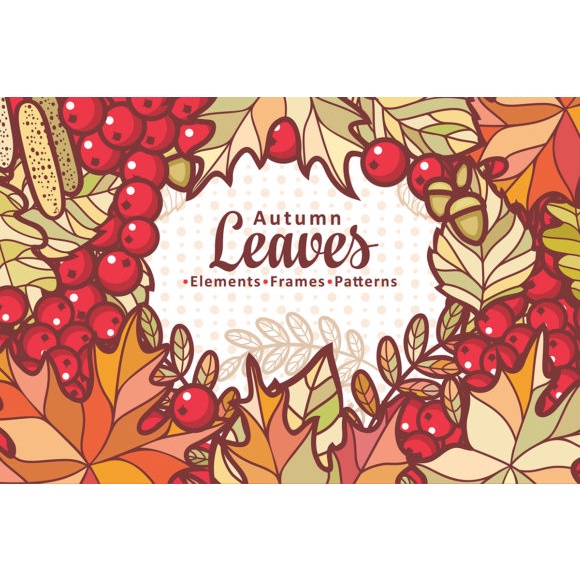 Autumn Leaves Cute Cartoon Elements