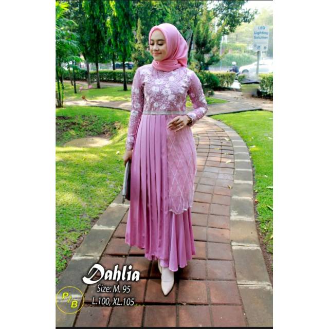 Gamis Dahlia/ gamis satin/ gamis brukat/ gamis  pesta / gamis modern / gamis duyung