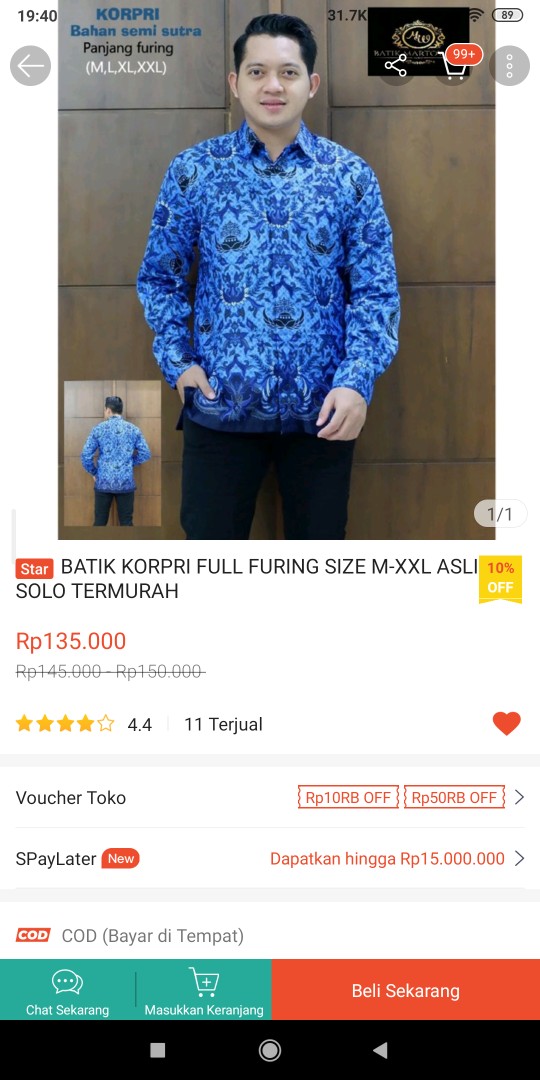 Batik Korpri Full Furing Size M-xxl Asli Solo Termurah