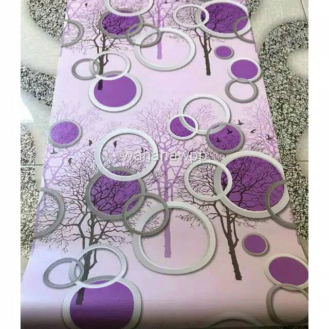 WALLPAPER DINDING / MOTIF RING UNGU