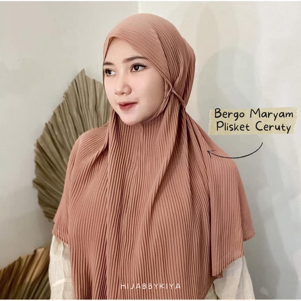 HIJAB BERGO MARYAM PLISKET JUMBO CERUTY / BERGO PLISKET JUMBO / BERGO PLISKET CERUTY