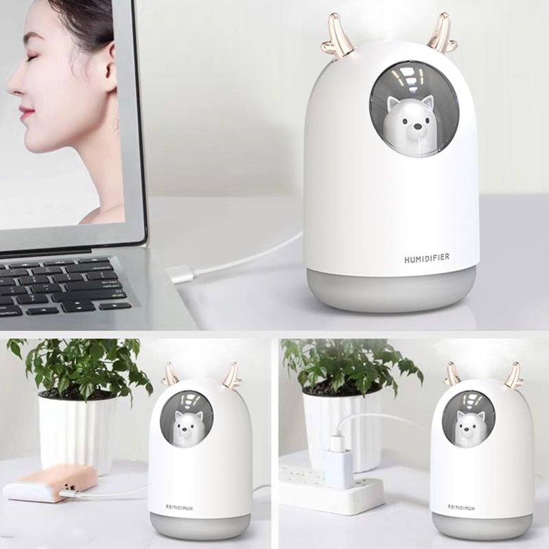 Humidifier Ultrasonic Aromatherapy Oil Pet Desaign 300 ml bisa digunakan sebagai lampu tidur FREE USB