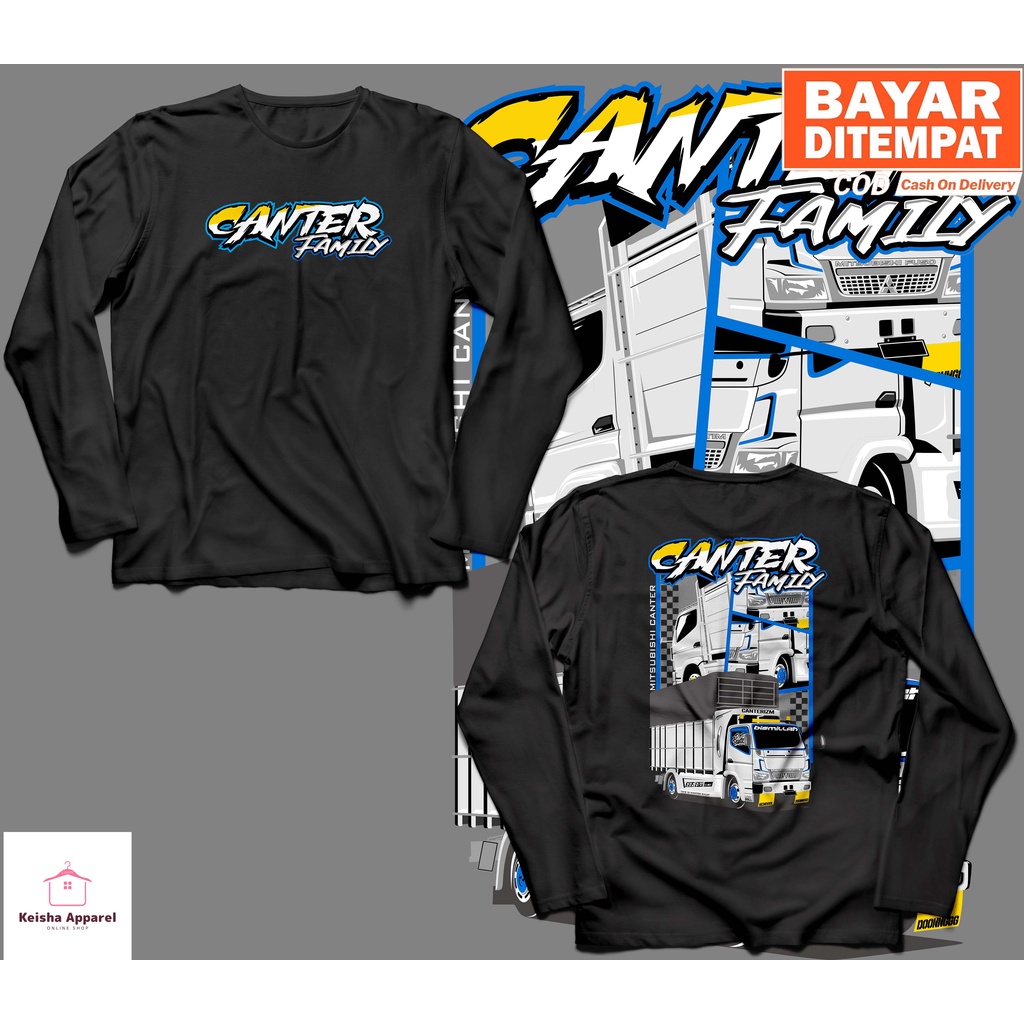 KAOS BAJU LENGAN PANJANG TRUCK CANTER FAMILY KAOS CANTER PRIA WANITA