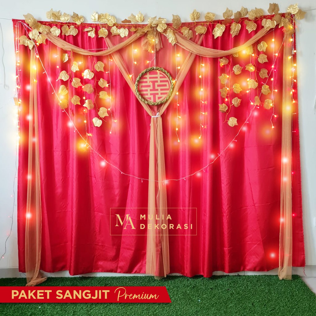 Paket Dekorasi DIY Backdrop Acara Photobooth Keluarga Sangjit Premium Baki Sangjit Shuang Xi