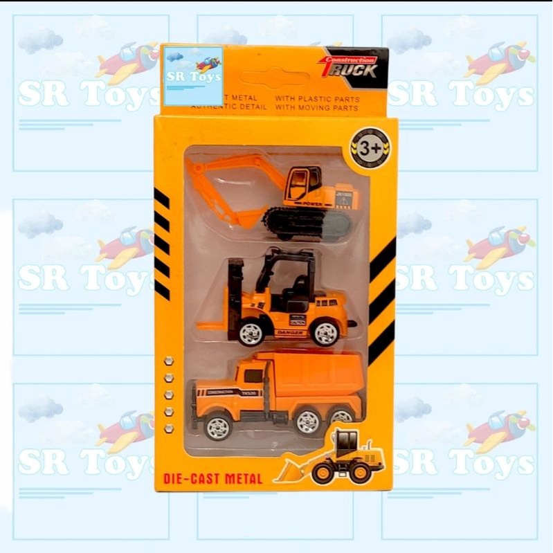 [COD] Mainan Alat Berat Besi Metal isi 3bj Truck Bego Forklift