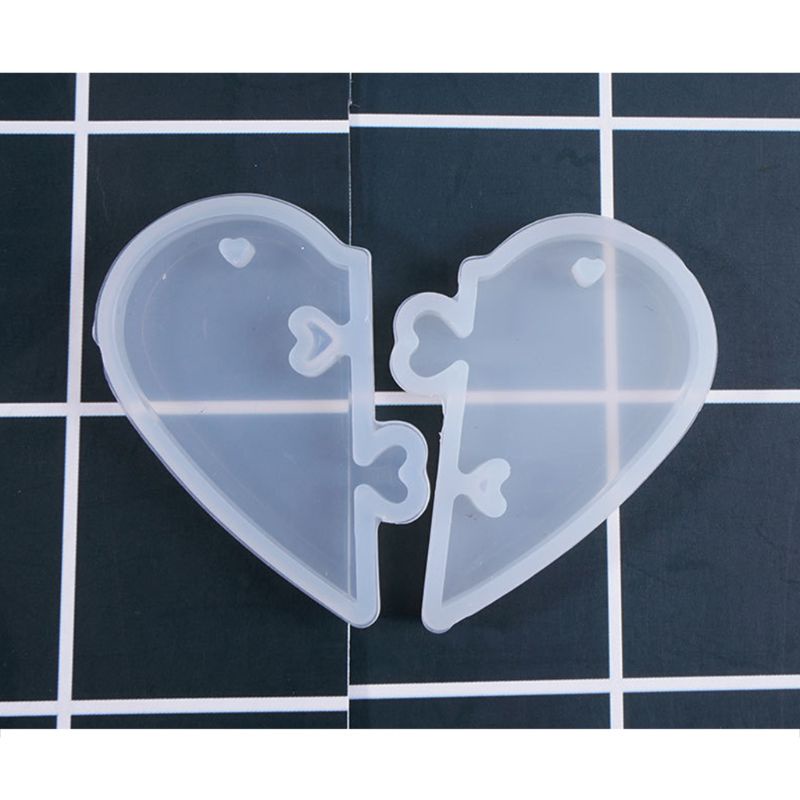 SIY  Couple Heart-shaped Puzzle Mould DIY Crystal Epoxy Molds Stars Moon Pendant Mold