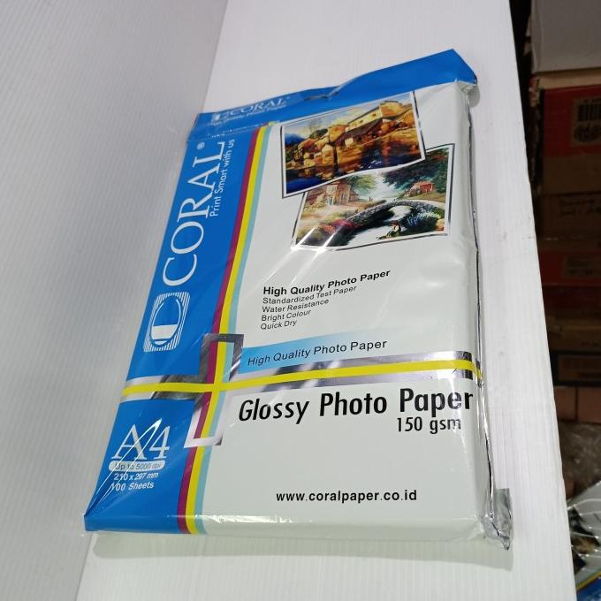 

Best Product!!! Kertas Foto / Photo Paper Glossy A4 150 Gsm Isi 100 Lbr - Paling Diminati