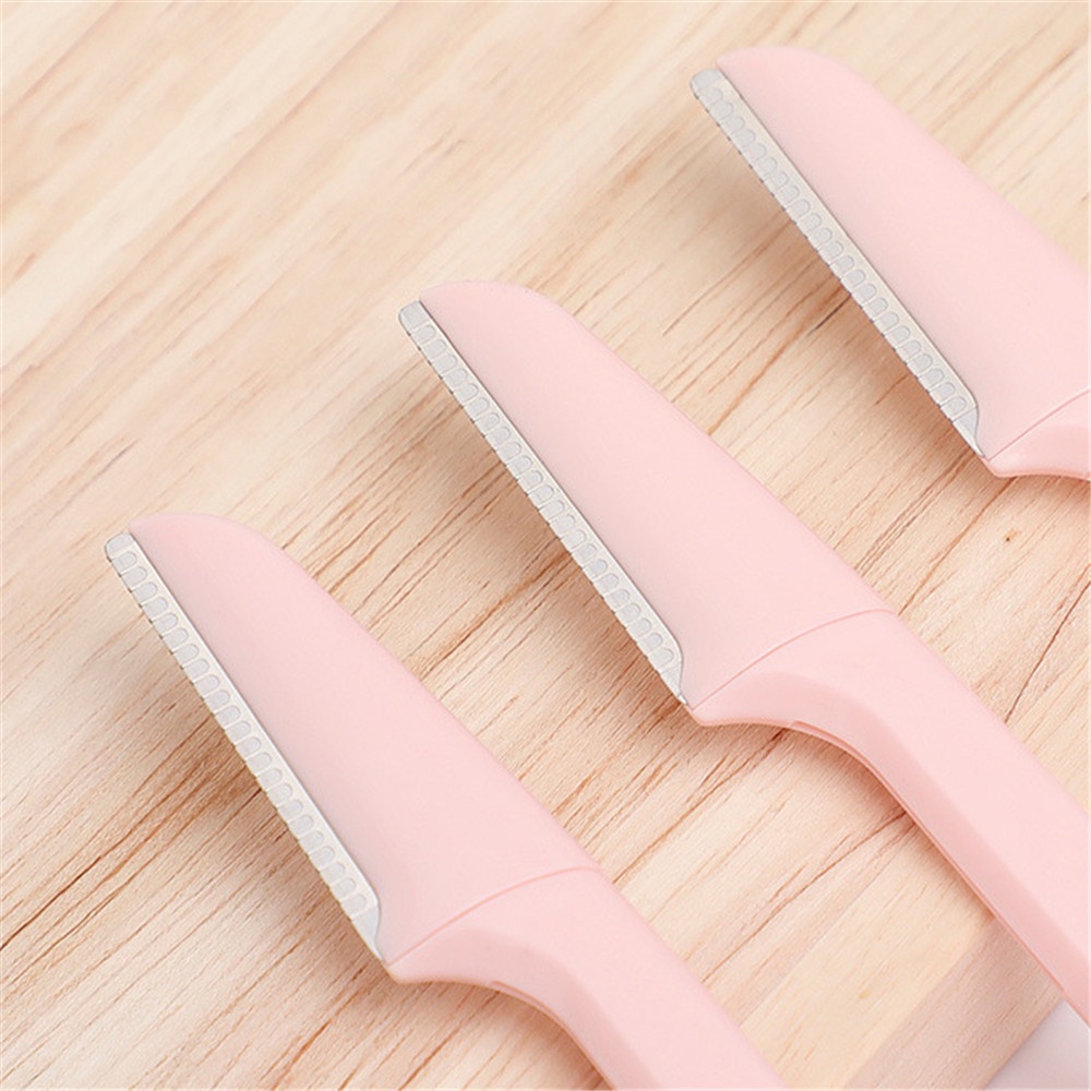 3 PCS/kotak Aman Lipat Pink Alis Scraper Alat Kecantikan