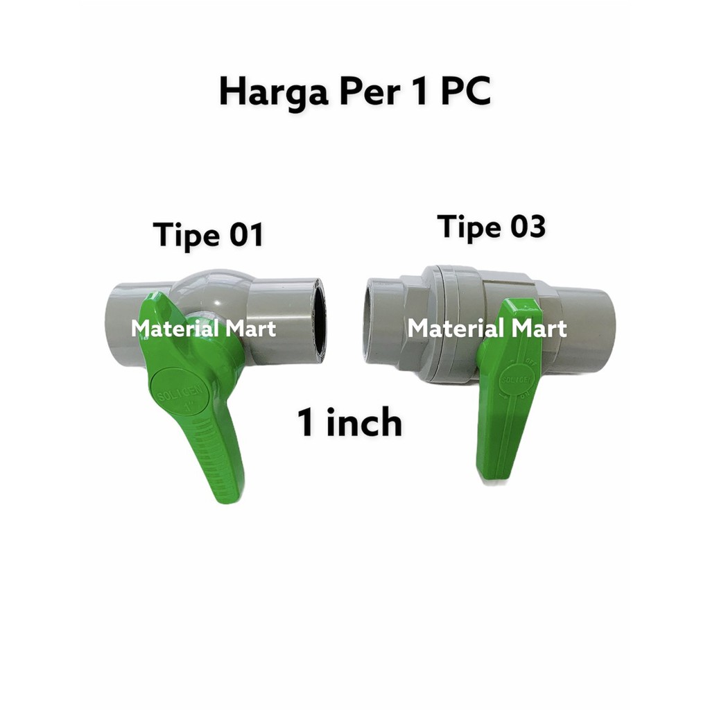 Ball Valve 1 Inch PVC | Ball Valep | Stop Kran 1&quot; | Stop Keran 1 MURAH | Material Mart